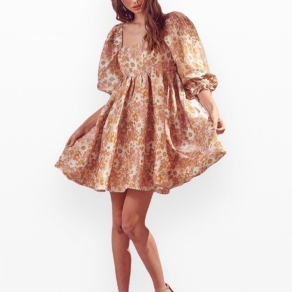 Retro Floral Babydoll Dress